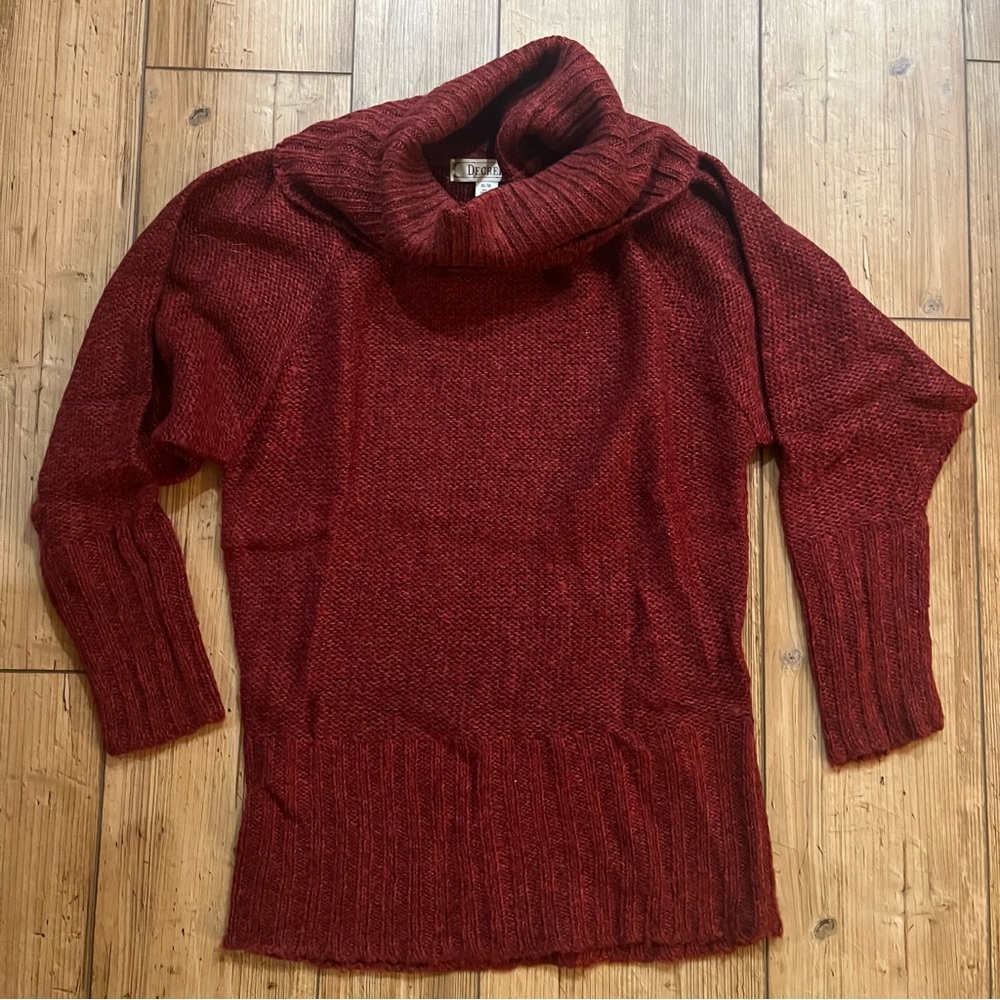 Decree Maroon Cowl Neck Sweater